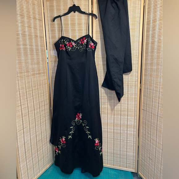 black 2000s prom dress Classic Off-the-Shoulder Long Jersey Prom Dress
